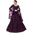 Shivganga Fashion Women Net Semi-stitched Lehenga choli (B4U Lehenga_Wine_Free Size)