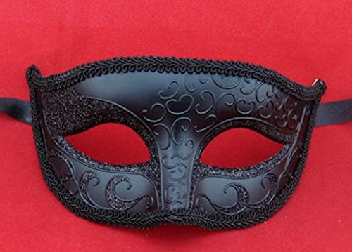 Herren Schwarz Venezianische Maskerade Karneval Partei Augenmaske Maske - 4