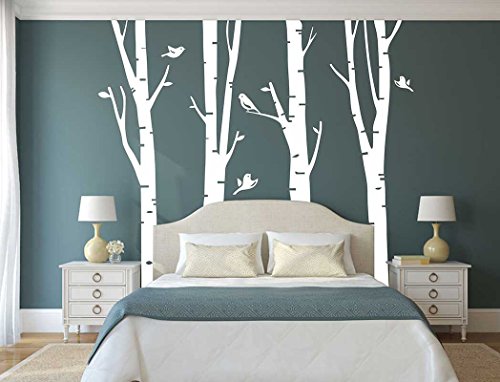 decalshut weiß Kinderzimmer Wandaufkleber Birke für Kinder Wand Aufkleber Aufkleber Wohnzimmer Decor