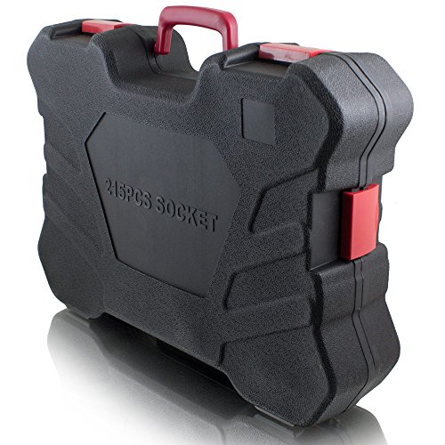 BITUXX® Werkzeugkoffer 215 tlg Knarrenkasten Ratschenkasten Nusskasten Stecknuss Adapter Umfangreiches Set mit 1/2″ 1/4″ 3/8″ Ratschen & Zubehör - 9
