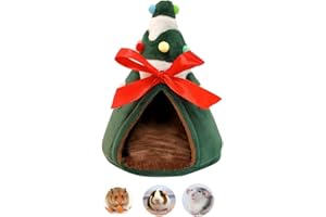 AMAKUNFT Meerschweinchen Bett, kleine Tiere Frettchen Bett Zubehör, Chinchilla Nest Hamster Mini Haus Weihnachten Lebensraum liefert für Eichhörnchen Zucker Segelflugzeug Igel Bartagame