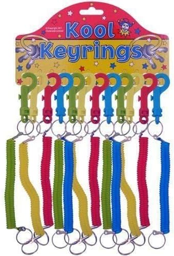 12 x SPIRAL KEYRING with Belt CLIP