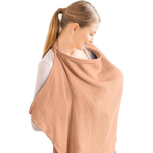 Coperta Per Allattamento KAMHBE | In Mussola Di Cotone | Copertura 360° | Bianco | Per Privacy E Comfort - Foto 3