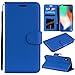 Produktbild iPhone Xs Max Hülle Leder,iPhone Xs Max Handyhülle ,Roreikes Flip Case Lederhülle Silikon Schutzhülle Brieftasche Etui Handytasche Litschi-pattern Design Klapphülle Bookstyle Magnetverschluss Ledertasche mit Standfunktion und Kartenfächer für iPhone Xs Max Cover-Blau