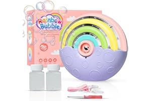 Bombble Automatic Bubble Machine, Portable Rainbow Bubble Machine 1500+ Bubbles/Min with Bubble Solution*2, Bubble Toys for Children for Outdoor/Party/Wedding Best Birthday (Purple)