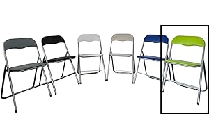 LIBEROSHOPPING.EU - LA TUA CASA IN UN CLIK Sedia Pieghevole salvaspazio Imbottita Struttura in Metallo Seduta Ecopelle (Set da 6 Sedie, Verde)