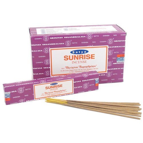 Nag Champa Sunrise Incense Sticks, Box of 12 Packs by Incense Sticks & Cones
