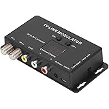ASHATA UHF modulator, TM70 UHF TV LINK Modulator AV to RF Converter IR Extender with Channel Display, Supporting PAL/NTSC wit