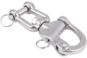 TBEST Grillo girevole sostituzione per barche marine, moschettone girevole in acciaio inossidabile 316 con moschettone con anello in acciaio sostituzione per barca a vela Spinnaker Halyard(128mm)