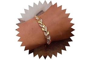 TseenYi Feuille Vigne Bracelet Feuille D'or Zircone Chaîne Bracelet Bracelet Mode Strass Bracelet Pour Femmes Mariage Demoiselle D'honneur Cadeaux Bijoux Pour Femmes Et Filles (1 Pcs)