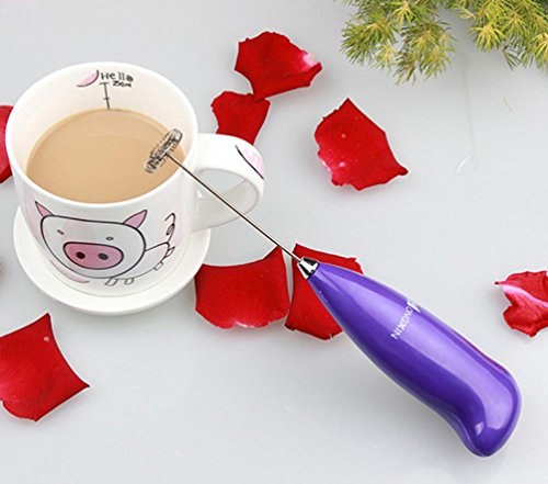 DDLBiz® Fashion Drinks Milchschäumer Foamer Whisk Stirrer Egg Beater (Lila) - 2