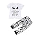 Kolylong Infant Toddler Baby Boys Cartoon letter Print T-shirt Tops+Pants Outfits Clothes (18M)