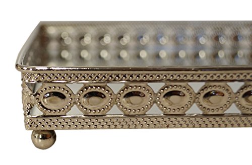 Tablett Dekotablett Spiegeltablett Dekoration Shabby Chic Silber Kerzentablett - 3