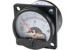 UXCELL sourcing map Class 2.5 Accuracy AC 0-10A Round Analog Panel Meter Ammeter Black