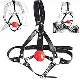 Lady Y Tshirt PU Sweet Leather Head Hárnéss Bondágé Mouth Réstráint red Silicone Ball Privacy Privacy Game ŝe-x Toys for Women Lifelike Men Couple