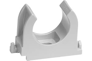 SOMA Clip de tuyau en plastique, gris, 25 mm, lot de 100, collier de serrage
