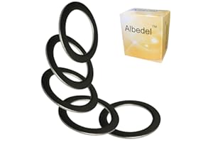 Albedel 5 x Pedal Washers 20mm x 15mm w/ 1mm thickness Stainless steel Replacement Silver For Moutain Bike Road Bike