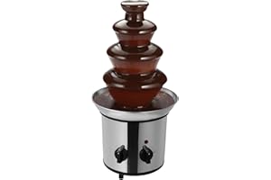 AANGEEBONE Fuente de chocolate, fuente de chocolate, 170 W, 4 niveles, acero inoxidable, 1,8 L, máquina de fuente, ideal elección para caramelos de chocolate, salsa de rancho, salsa de queso