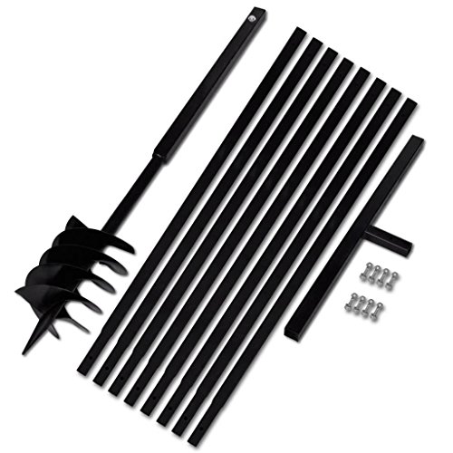 mewmewcat Foret Tarière Bêche et Tarière Manuelle 180mm avec Rallonge 9m