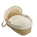 Clair de Lune Stardust Palm Moses Basket  inc. bedding, mattress & adjustable hood (Cream)
