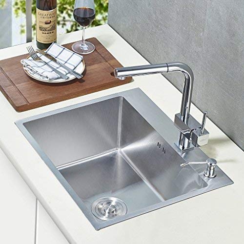 Preisvergleich Produktbild Auralum 55×45×22cm Küchenspüle Einbauspüle Waschbecken Spülbecken Handwaschbecken aus Gebürstetem Edelstah Wasche Becken Auflagespüle 2 Montagelöcher