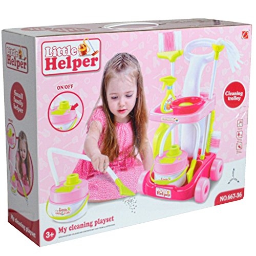 Preisvergleich Produktbild Mädchen Pretend Rollenspiel Reinigung Trolly Set – batteriebetrieben