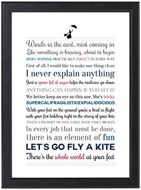 Mary Poppins Quotes Print, Movie Picture, Mary Poppins Fan Gift, Unframed Poster, (A4 (21 x 29.7cm))