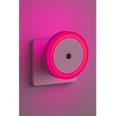 Promosyonca Yuvarlak Otomatik Gece Lambası, Işığa Duyarlı LDR Sens&ouml;rl&uuml;, Fotoselli (Pembe)