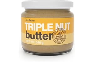 GymBeam - Delizioso Burro di Anacardi, Arachidi e Mandorle 400g, Senza Glutine, Senza Olio di Palma, Ricco di Proteine e Fibre, Prodotto con Ingredienti Naturali - Crema Triple Nut
