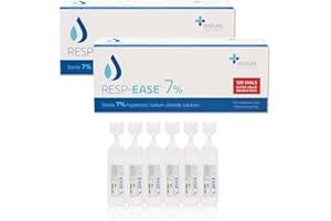 Resp-Ease 480ml 7% Sterile Hypertonic Saline Solution for Inhalation via Nebuliser - Helps Clear Airways and Congestion from Lungs - 120 x 4ml Vials - Strong Nebuliser Saline Solution