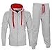 Produktbild Star Trendz Kinder Unisex Essentials Kontrast Fußball Sportbekleidung Trainingsanzug Fitnessstudio Fleece Kapuzenpullis Jogginghose Jogginghose Gym Set (13, Grau/Rot)