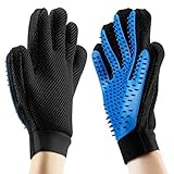 【Multifuncional】Con estos manoplas de masajes podemos masajear a nuestra mascota y que se relajen, además de quitar los pelos muerto o soltando. También se puede utilizar mientras bañar al perro y le encanta, y lo mejor es que ya casi no veo pelos por casa.
