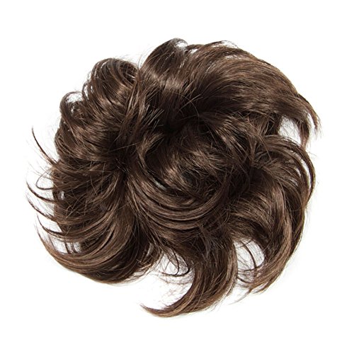 I&K® Hair Piece Ultimate Scrunchie Scrunchy Bun Updo Natural Curls Black Brown Blonde (Mid Brown R6)