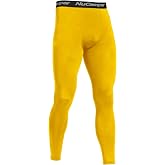 NuCamper Men Running Leggings, Pants Compression Base Layer Sports Tights Leggings, Quick Dry Athletic Workout Fitness Basket