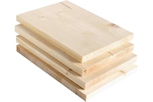 WOOD ADDICTS Tavole in legno naturale Abete 14 mm di spessore, diverse misure disponibili. Supporto per artigianato, decorazione, laser, CNC, pirografia, pittura, U cornici, mobili, tavoli, mensole, (A5 (5 pezzi))