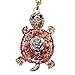 Produktbild Utrendo® goldener Schlüsselanhänger Glücksbringer Schildkröte Turtle M für Damen mit pink rosa Glitzersteinen