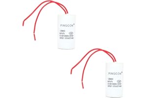 DollaTek 2Pcs CBB60 AC 450V 8UF Condensatore di Marcia del Motore per Cilindro a 2 Fili