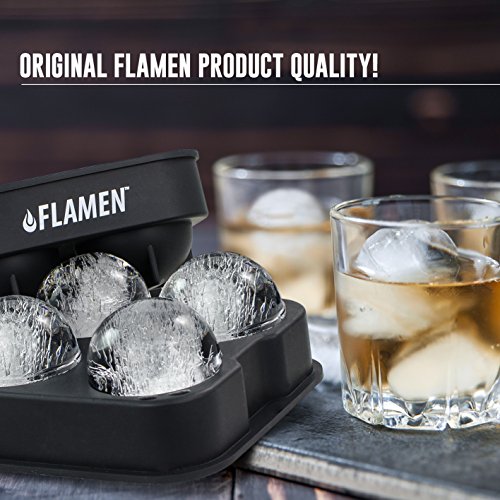 Bandeja de Hielos Redondos de Flamen. Hielos esfericos que demoran en derretirse,para enfriar la bebida sin diluirla.