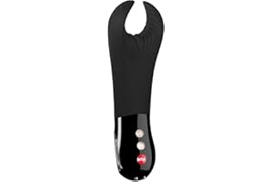 FUN FACTORY Vibrador para el pene MANTA (Negro) - Juguete sexual masculino silencioso y flexible, masturbador, juguete sexual para parejas - 100% silicona médica, Made in Germany