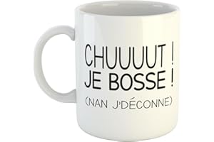 Kiribou Mug Collègue Chut je bosse ! (Non j'déconne) - Tasse humoristique pour le bureau