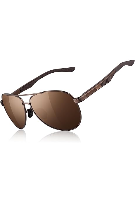 Occhiali Da Sole Uomo Polarizzati Stile Pilota Militare | Lenti UV400 Protezione Totale | Telaio Metallo Con Cerniere A Molla - Foto 6