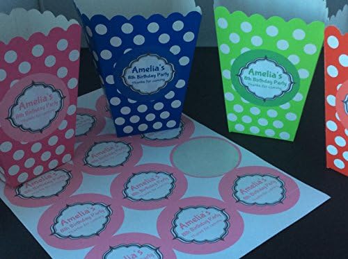 Ava Graceful Designs 12 x Personalised Candy Sweet Popcorn Birthday Treat Boxes