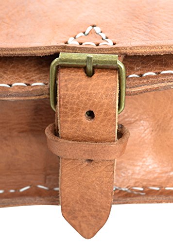 Gusti Leder nature „James“ Umhängetasche Vintage Laptoptasche 13,3″ Ledertasche Uni Beruf Collegetasche Aktentasche A4-Hefter Braun Hell B12 - 5