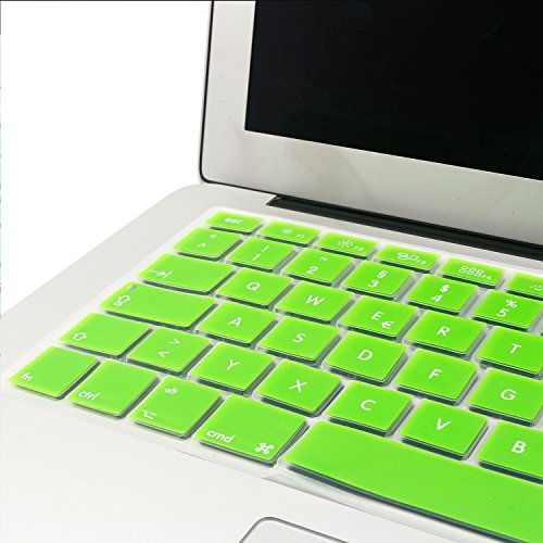 iProtect Tastaturschutz QWERTZ aus rutschfestem Silikon für Apple Macbook Air 11 Zoll in Grün - 5
