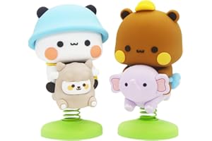 LKNBIF Bubu Dudu Bobblehead, Linda Decoración del Automóvil, Decoración del Tablero del Automóvil, Decoración del Automóvil Panda, Adecuado para Oficina, Escritorio, Dormitorio - 2 Piezas