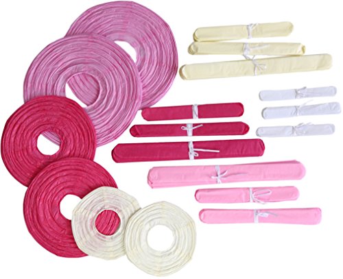 18 Stück Harcas Seidenpapier Pompons Blumen und Papierlaterne Party- oder Hochzeit Dekoration. - 3