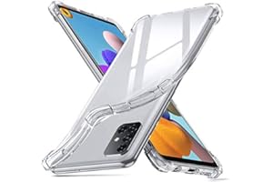 KP TECHNOLOGY Galaxy A21s Case, Galaxy A21s Clear Case With Reinforced Corners, Drop Protection Soft TPU Bumper + Clear Hard Back Hybrid Protective Phone Case for Samsung Galaxy A21s (Clear Case)