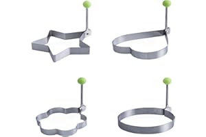 RICOFOT Stampo Pancake, 4 Pezzi Stampo per Pancake, Acciaio Inossidabile Stampi per Pancake Adatto per Omelette Uova in Camicia Polpette di Hamburger waffle Pancake panini