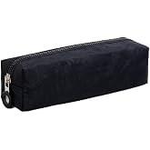 KAFF106 Crinkle Fabric Unisex Single Compartment Waterproof Finger Pencil Pencil Case (Black)