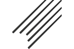 Ohamtes 5Pcs 1mm diameter carbon fiber rod, solid frosted rod length 200mm, used for kite, remote control aircraft, DIY article frame or support rod